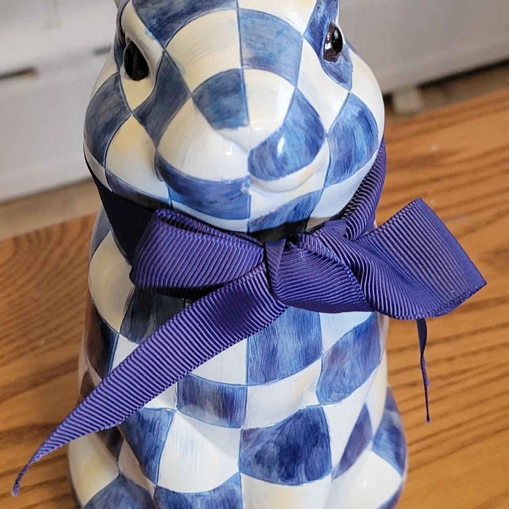 MacKenzie-Childs Royal Check Bunny Figurine - Picture 4 of 6